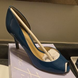 Marc Fisher Blue Peep-Toe Heels